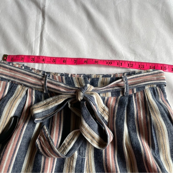Dex Multi Coloured Striped High Waisted Self Tie Pants Size Small - Picture 9 of 14